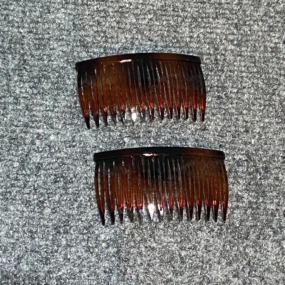 Scunci Tortoiseshell Hair Accessory Set 2 Side Combs 1 Leaf Banana Clip 90s Y2K